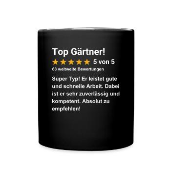 Top Gärtner - Tasse einfarbig - Schwarz - Vorne