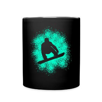 Amateurs de snowboard sports d’hiver - Mug uni - noir - Devant