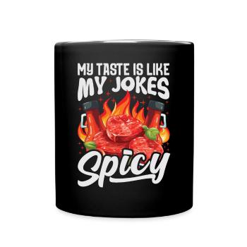 Red Hot Chili Sauce Épicé Amateur de Nourriture Pizza Robe - Mug uni - noir - Devant