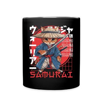 Chat Samouraï Chat Ninja Japonais Kawaii - Mug uni - noir - Devant
