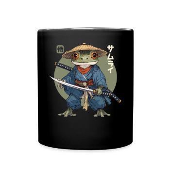 Samurai Frog Kawaii Japanese Ninja Frog - Full Colour Mug - black - Front