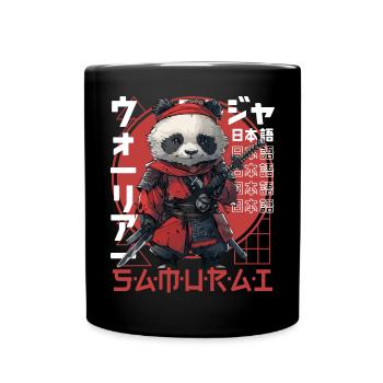 Samurai Panda Kawaii Japanese Ninja Panda Bear - Full Colour Mug - black - Front