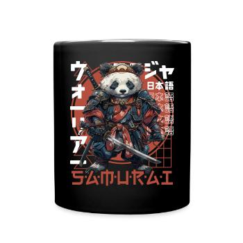 Samurai Panda Kawaii Japanese Ninja Panda Bear - Full Colour Mug - black - Front