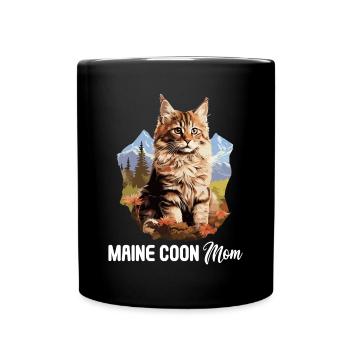 Maine Coon Kätzchen Maine Coon Katze - Tasse einfarbig - Schwarz - Vorne