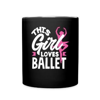 Süßes Ballerina Ballettänzerin Geschenk - Tasse einfarbig - Schwarz - Vorne