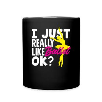 Süßes Ballerina Ballettänzerin Geschenk - Tasse einfarbig - Schwarz - Vorne