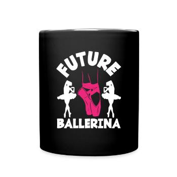 Süßes Ballerina Ballettänzerin Geschenk - Tasse einfarbig - Schwarz - Vorne