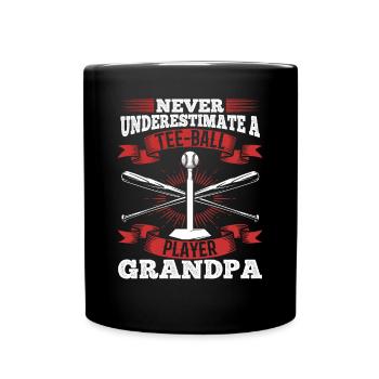 Ne sous-estimez jamais un grand-père joueur de tee-ball - Mug uni - noir - Devant