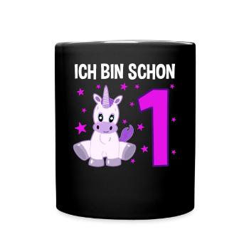 Unicorn Wonderland 1st Birthday - Full Colour Mug - black - Front