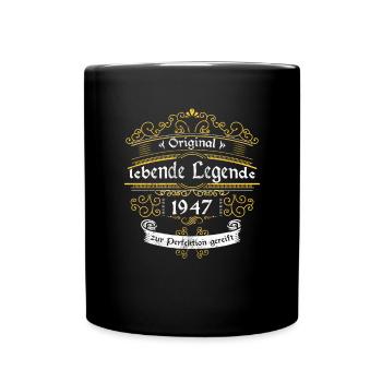 1947 Geburtstag lebende Legende zur perfektion - Tasse einfarbig - Schwarz - Vorne