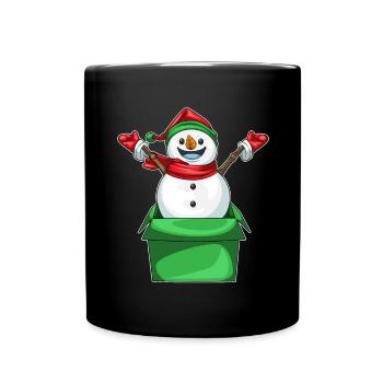 Snowman Christmas Cardboard Box - Full Colour Mug - black - Front