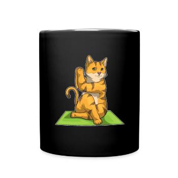 Gymnastique de fitness yoga pour chats - Mug uni - noir - Devant