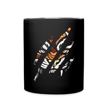 Tiger Eye Claw Safari Zoo Wildlife Tier - Tasse einfarbig - Schwarz - Vorne