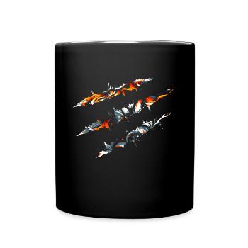Tiger Eye Claw Safari Zoo Wildlife Tier - Tasse einfarbig - Schwarz - Vorne