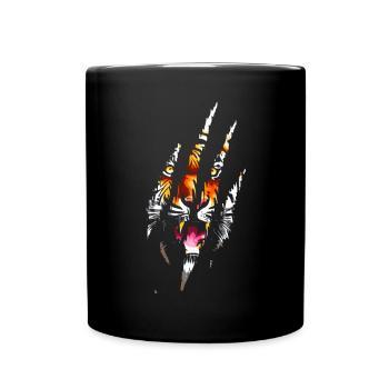 Tiger Eye Claw Safari Zoo Wildlife Tier - Tasse einfarbig - Schwarz - Vorne