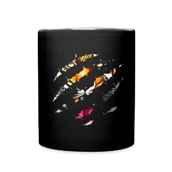 Tiger Eye Claw Safari Zoo Wildlife Tier - Tasse einfarbig - Schwarz - Vorne