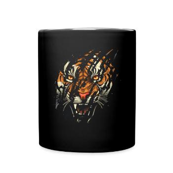 Tiger Eye Claw Safari Zoo Wildlife Tier - Tasse einfarbig - Schwarz - Vorne