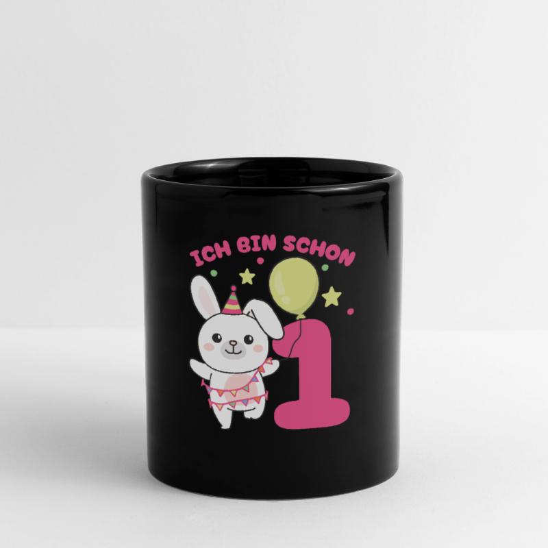 Ich bin schon 1 Hasen Geburtstags Kinder Tasse einfarbig