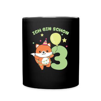 J’ai déjà 3 enfants d’anniversaire de renards - Mug uni - noir - Devant
