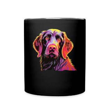 Watercolors Colorful German Wirehair - Full Colour Mug - black - Front