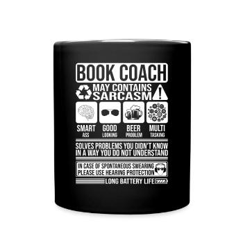 Book Coach Sarcasm funny Gift Book Coach - Full Colour Mug - black - Front