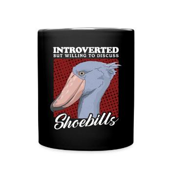 Schuhschnabel Vögel | Shoebill Vogel Geschenk - Tasse einfarbig - Schwarz - Vorne