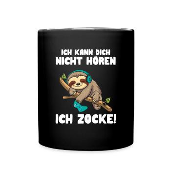 Je ne t’entends pas, je joue - Mug uni - noir - Devant