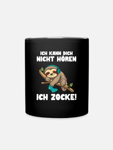 Ich kann dich nicht hören ich zocke - Tasse einfarbig - Schwarz