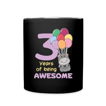 Hippopotame pour les enfants de 3 ans - Mug uni - noir - Devant