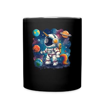 Unicorn Astronaut Kawaii Japanese - Full Colour Mug - black - Front