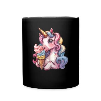 Unicorn Ice Cream Kawaii Japanese - Full Colour Mug - black - Front