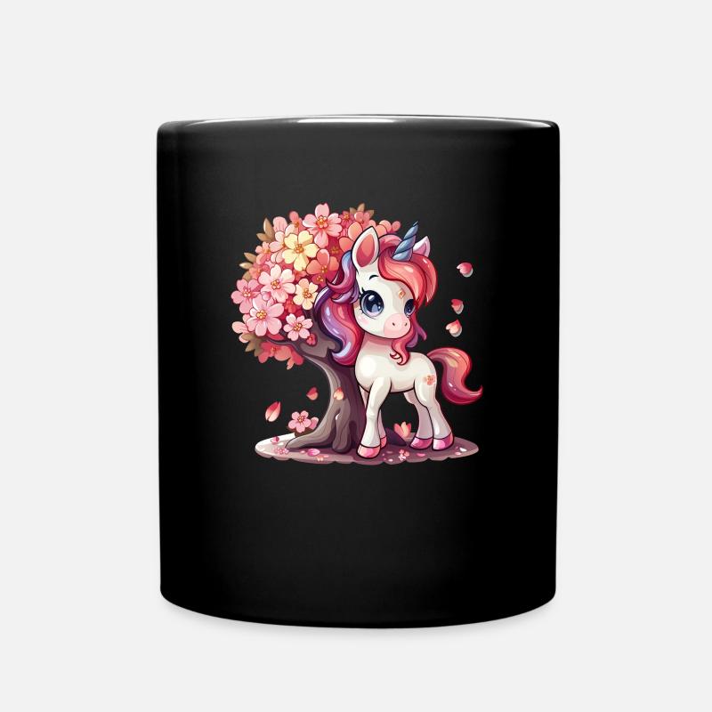 Licorne Kawaii Japonais - Mug uni - noir