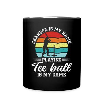 Grand-père, c’est mon nom, je joue au tee-ball, c’est mon jeu - Mug uni - noir - Devant