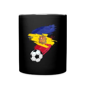 Andorre Soccer Football Drapeau - Mug uni - noir - Devant