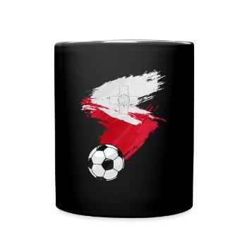 Drapeau de football de football de Malte - Mug uni - noir - Devant