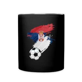 Drapeau de Serbie Football - Mug uni - noir - Devant