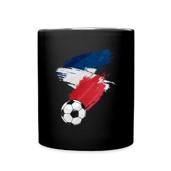 Frankreich Fußball Fußball Flagge - Tasse einfarbig - Schwarz - Vorne