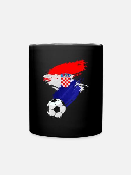Kroatien Fußball Flagge - Tasse einfarbig - Schwarz