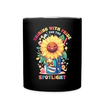 Shinging avec fierté 3ème Grade Kawaii Tournesol - Mug uni - noir - Devant