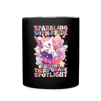 Pétillant de fierté 3ème année Licorne fille - Mug uni - noir - Devant