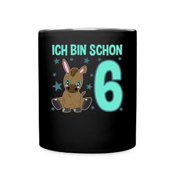 Six-year anniversary donkey party mood - Full Colour Mug - black - Front