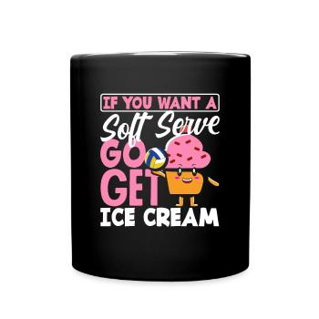 Lustiges Volleyball Geschenk - Tasse einfarbig - Schwarz - Vorne