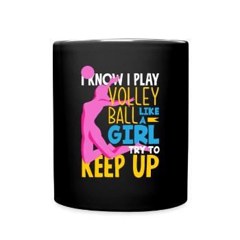 Lustiges Volleyball Geschenk - Tasse einfarbig - Schwarz - Vorne