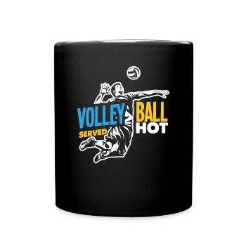 Lustiges Volleyball Geschenk - Tasse einfarbig - Schwarz - Vorne