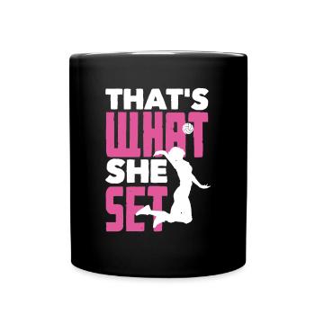 Lustiges Volleyball Geschenk - Tasse einfarbig - Schwarz - Vorne