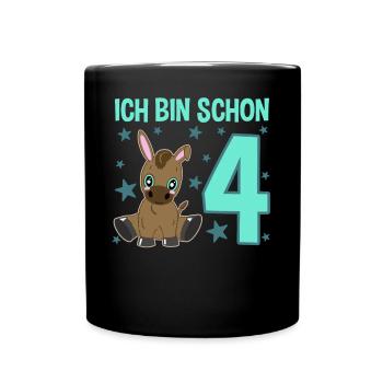 Four-year-old donkey: party and pure fun - Full Colour Mug - black - Front