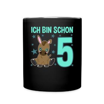 Five-year-old donkey celebrates big - Full Colour Mug - black - Front