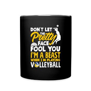 Lustiges Volleyball Geschenk - Tasse einfarbig - Schwarz - Vorne