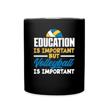 Lustiges Volleyball Geschenk - Tasse einfarbig - Schwarz - Vorne