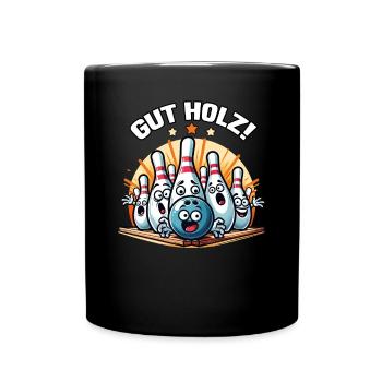 Bonne conception de club de bowling à cône en bois pour le bowling - Mug uni - noir - Devant